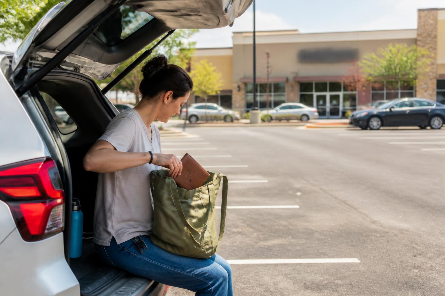 A borrower finishing a midyear credit-card payoff errand.