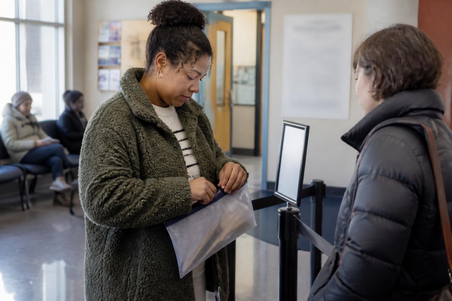 A filer checking in at a community tax-help lobby.