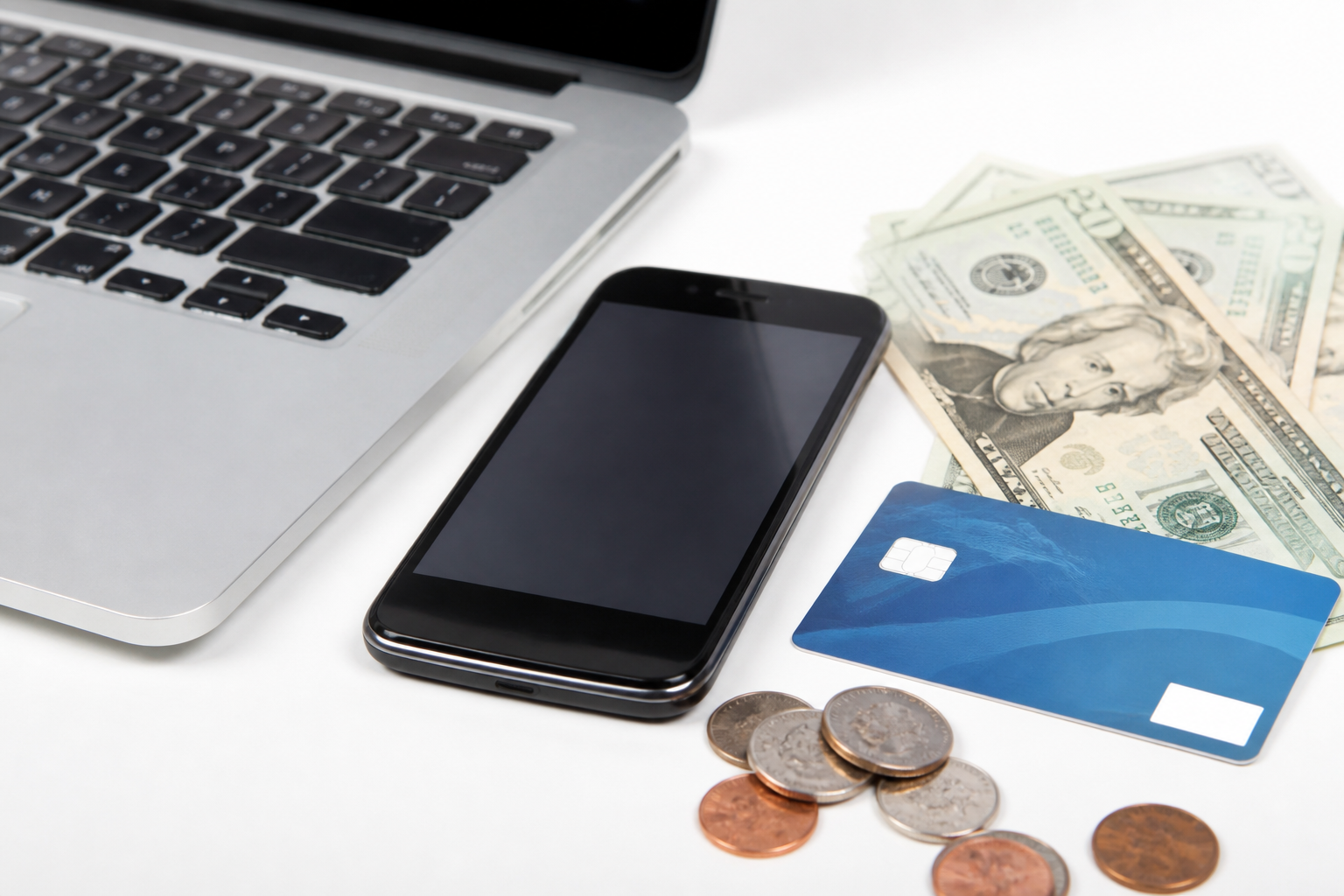 A mobile phone on a money background for a payment app story.
