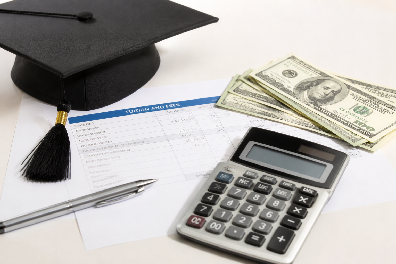 A student debt graphic with a graduation cap.
