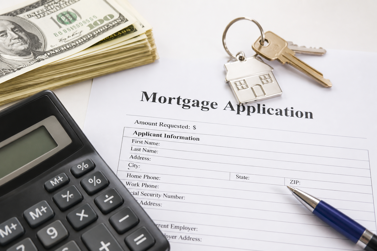 An approved mortgage loan application form.