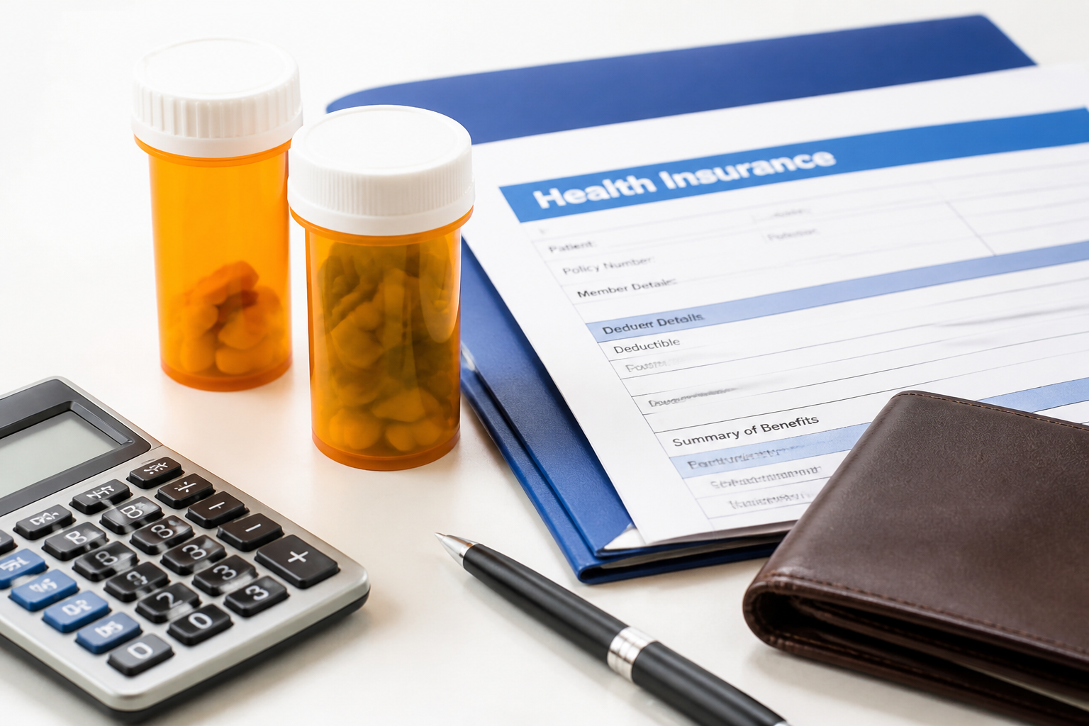 A family reviewing medical plan and prescription costs together.