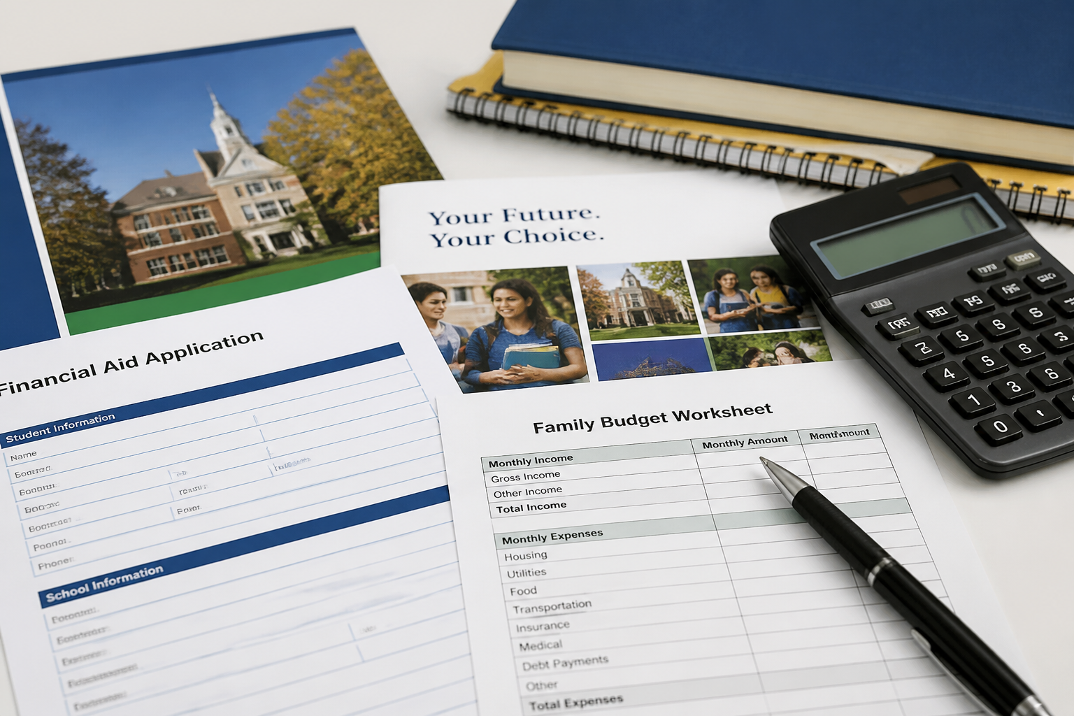 A job application form used as a financial aid paperwork concept.